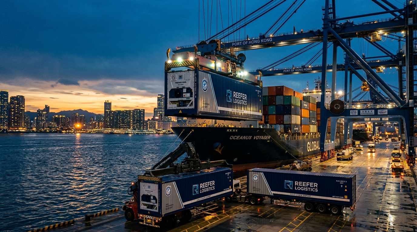 Cold-chain reefer container ocean cargo loading